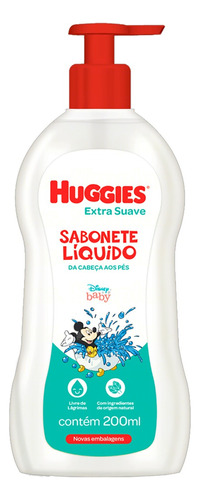 Sabonete Líquido Huggies Disney Baby Extra Suave Em Líquido 200 Ml