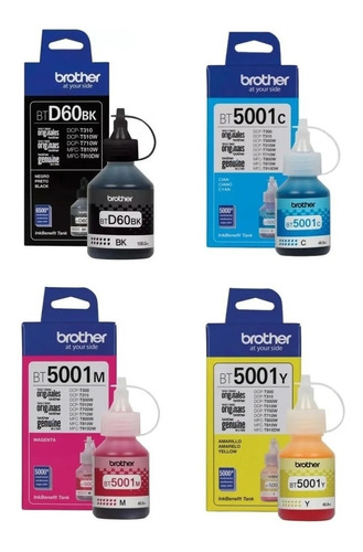 4 Tintas Brother Original Btd60bk + Bt5001 Dcp-t220 / Dcp-t5