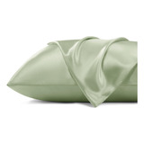 Fundas Para Almohada Saten Suave Verde Claro 2pz 50x76cm