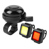 Faro Trasero Led Para Bicicleta Mtb Con Timbre