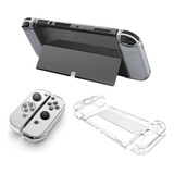 Capa Case Acrilico Transparente Cristal Joycon Switch Oled