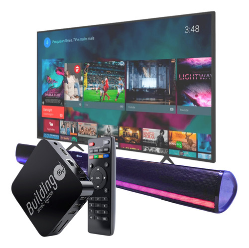 Smart Tv Box Transforme Sua Tv Em Smarttv + Caixa Soundbar