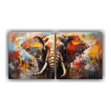 140x70cm Cuadros Expresión Surrealista Elefante Abstracto P