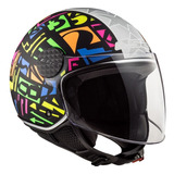 Casco Jet Ls2 Of558 Sphere Lux Crisp Ngo/amarillo