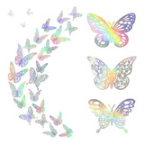 96pzs Mariposas Decorativas, 3d Pared Colore Metalicos Hueco