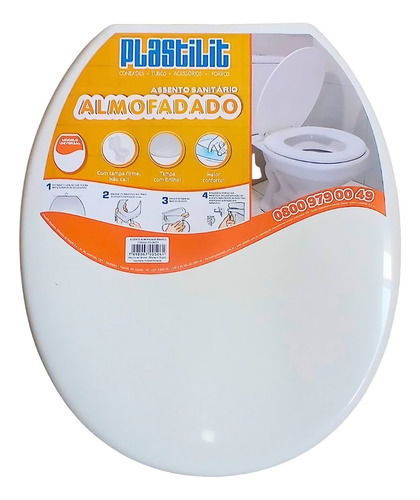 Assento Sanitário Universal Almofadado Branco Plastilit