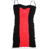 Vestido B-too Negro Y Rojo Talle S Totalmente Forrado