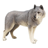 Figuras De Animales De Simulación En Miniatura Lobo Gris