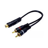 10pcs Cabo Som Y 2 Rca Macho 1 Rca Fêmea Dourado 20cm