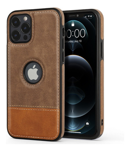 Funda Para iPhone Tipo Piel Bicolor Leather Case Protector