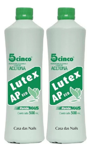 2 Removedor Esmaltes Lutex Ap Eco 5cinco Profissional-500ml