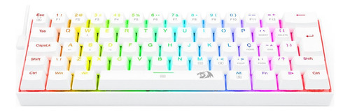 Teclado Gamer Redragon Dragonborn K630 Qwerty Inglés Us Color Blanco Con Luz Rgb