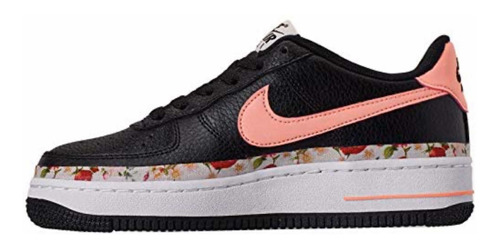 Tenis Nike Air Forcé 1 Piel Negro Floral Urbano