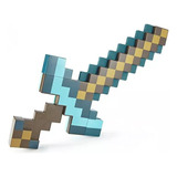 Minecraft Diamond Sword, Picareta 2 Em 1 Brinquedo Com Som