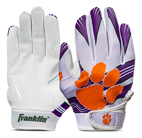 Guantes De Receptor De Fútbol Franklin Sports Clemson Tigers