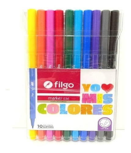 Marcador Filgo Microfibra Marker 10 Colores