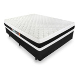 Cama Box + Colchão Casal D45 Castor Black Withe Doble Face