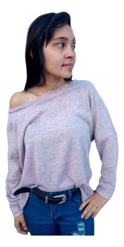 Sweater De Lanilla Mujer Tachas Moda Grande Calidad -laly-