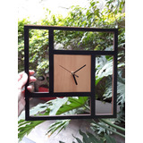 Reloj Minimalista Nórdico Cuadrado En Madera Luthiens Laser