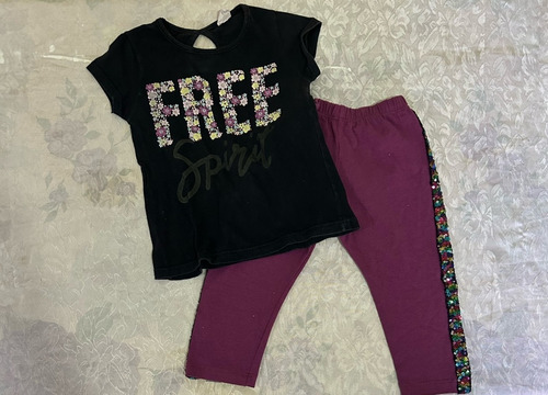 Conjunto Calza Y Remera Para  Nena 1-2 Años. Impecable