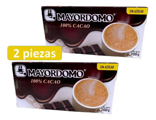 2 Chocolates Mayordomo 100% Cacao 200 Gr Sin Azúcar Oaxaca