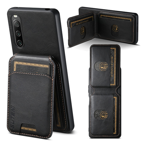 Capa De Couro Vertical Cards Solt Wallet Para Sony Flip Cove