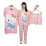 Pijama Dama Hello Kitty 4 Piezas Regalo De Navidad  Hermosa