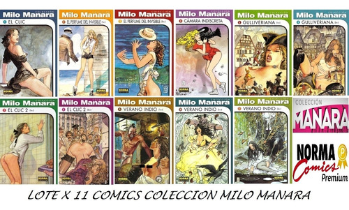 Comics Milo Manara Lote Por 11 Ejs + 2 Revistas De Coleccion