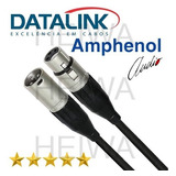 Cabo 12m Microfone Balanceado Xlr Ofhc Datalink Amphenol