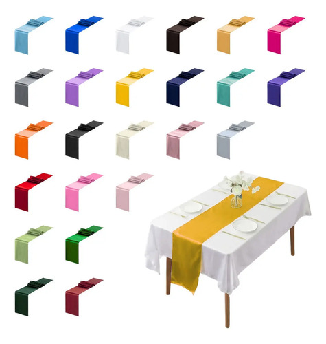 ! 10 Caminos De Mesa Satin Boda Fiesta 30cm X 275cm 2025 /