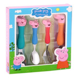 Kit 4 Talheres Peppa Pig Infantil 2 Colher 2 Garfo Porquinho