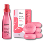 Kit Natura Frambuesa Y Pimienta Rosa Body Splash + Jabones