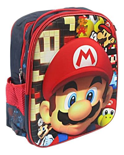 Maleta Morral Mario Bros Yoshi Niños Pqña 30cm Bolso Escolar