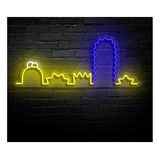 Letrero Led Neon Familia Simpsons Silueta 90*37cm Luminoso