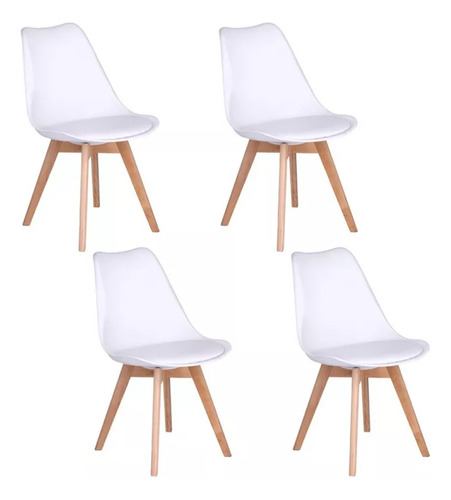 Set 4 Sillas Tulip Vinipiel Modernas Minimalistas Nova Home