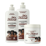 Kit Sh + Cond + Mask Mel Natural Modelagem E Fitagem Trihair