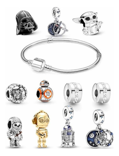 Pulsera Compatível Com Pandor Star War Charme Swarovskye Beb