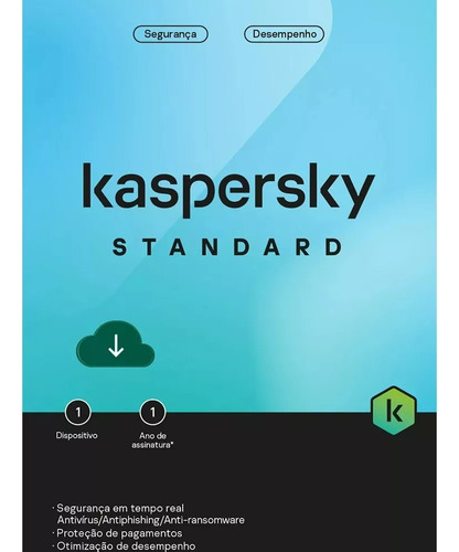  Kaspersky Antivirus Standard - 1 Pc  1 Ano - Envio Imediato