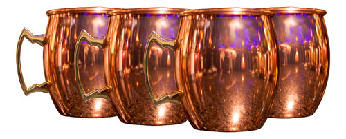 Set De 4 Mugs Vaso Liso Cobre, Moscow Mule Coctel 550 Ml