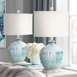Mia Coastal Contemporary Style Table Lamps 25  High Set Of 2