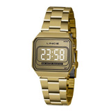 Relógio Masculino Lince Digital Espelhado Mdg4644l Dourado