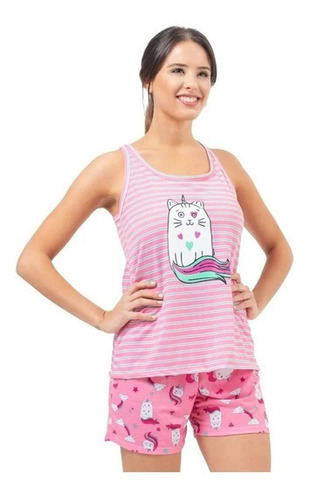 Pijama Mujer Juvenil, Súper Moderno, Musculosa Y Short