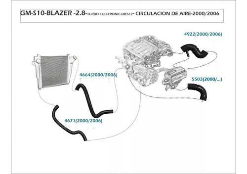 Manguera Filtro De Aire Para Chevrolet S10 Blazer 2.8 Mwm Foto 3