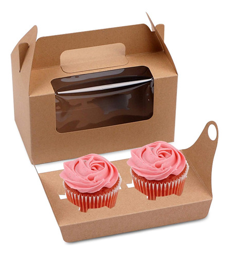 - 20 Cajas De 2 Soportes Cupcakes, Color Blanco, Ventan...