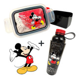 Kit Mickey Mouse Pote Hermetico + Garrafa Infantil Disney