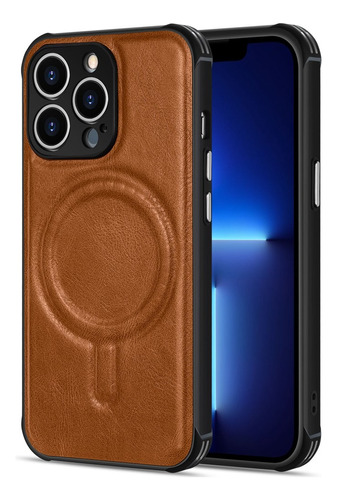 Case  Leather Magsafe  Magnetica Premium Para iPhone 13 Pro
