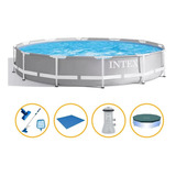 Piscina Estrutura 6.503l Capa Filtro Forro Kit Limpeza Intex