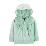 Buzo  Hoodie Carters Niña Verde Talla 24m