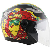 Casco Semi Integral Edge Reggae Certificado Dot Moto + Gafas Color Negro Tamaño Del Casco Talla Xl (61 - 62 Cm)