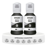 Kit 2 Refis Original T504 De Tinta Preta Epson L4150 L4160